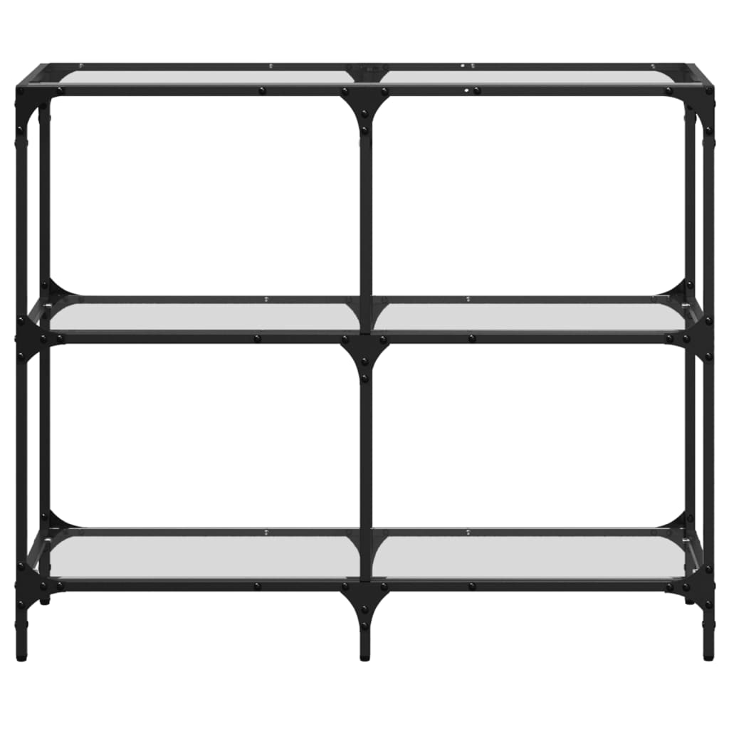 Konsollbord Med Gjennomsiktig Glassplate 98X30X81 Cm Stål