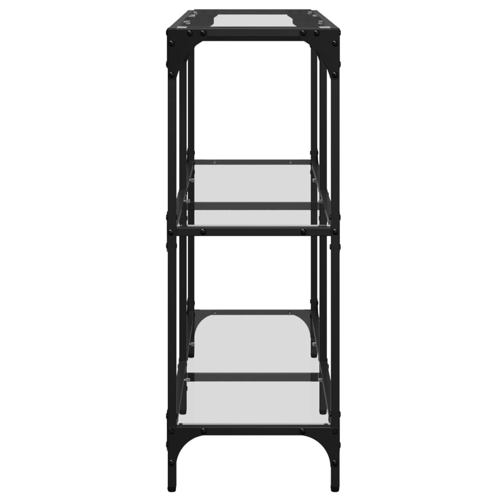 Konsollbord Med Gjennomsiktig Glassplate 98X30X81 Cm Stål