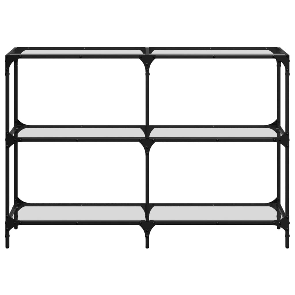 Konsollbord Med Gjennomsiktig Glassplate 118,5X30X81 Cm Stål