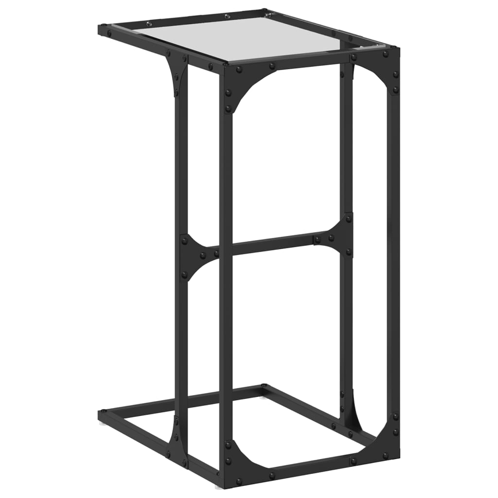 Sidebord Med Gjennomsiktig Glassplate 40X30X61,5 Cm Stål