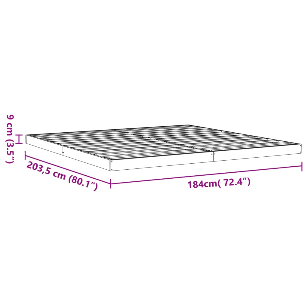 Sengeramme Brun 180X200 Cm Heltre Furu