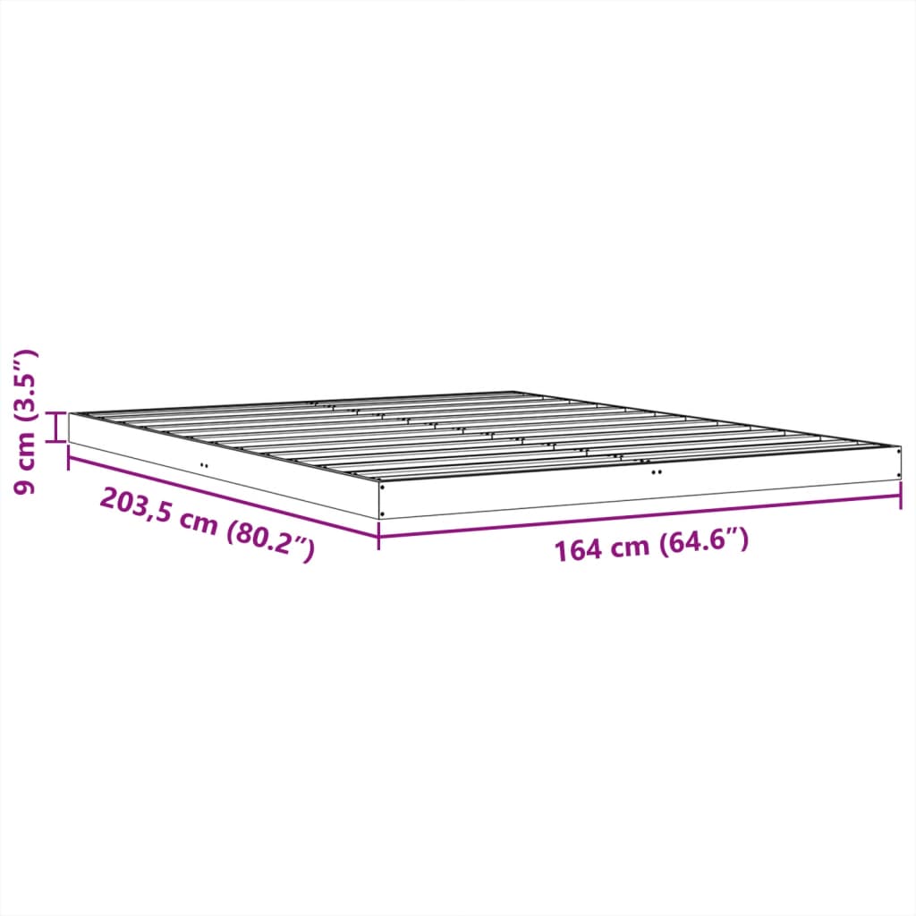 Sengeramme Brun 160X200 Cm Heltre Furu
