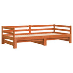Uttrekkbar Dagseng Voksbrun 90X200 Cm Heltre Furu