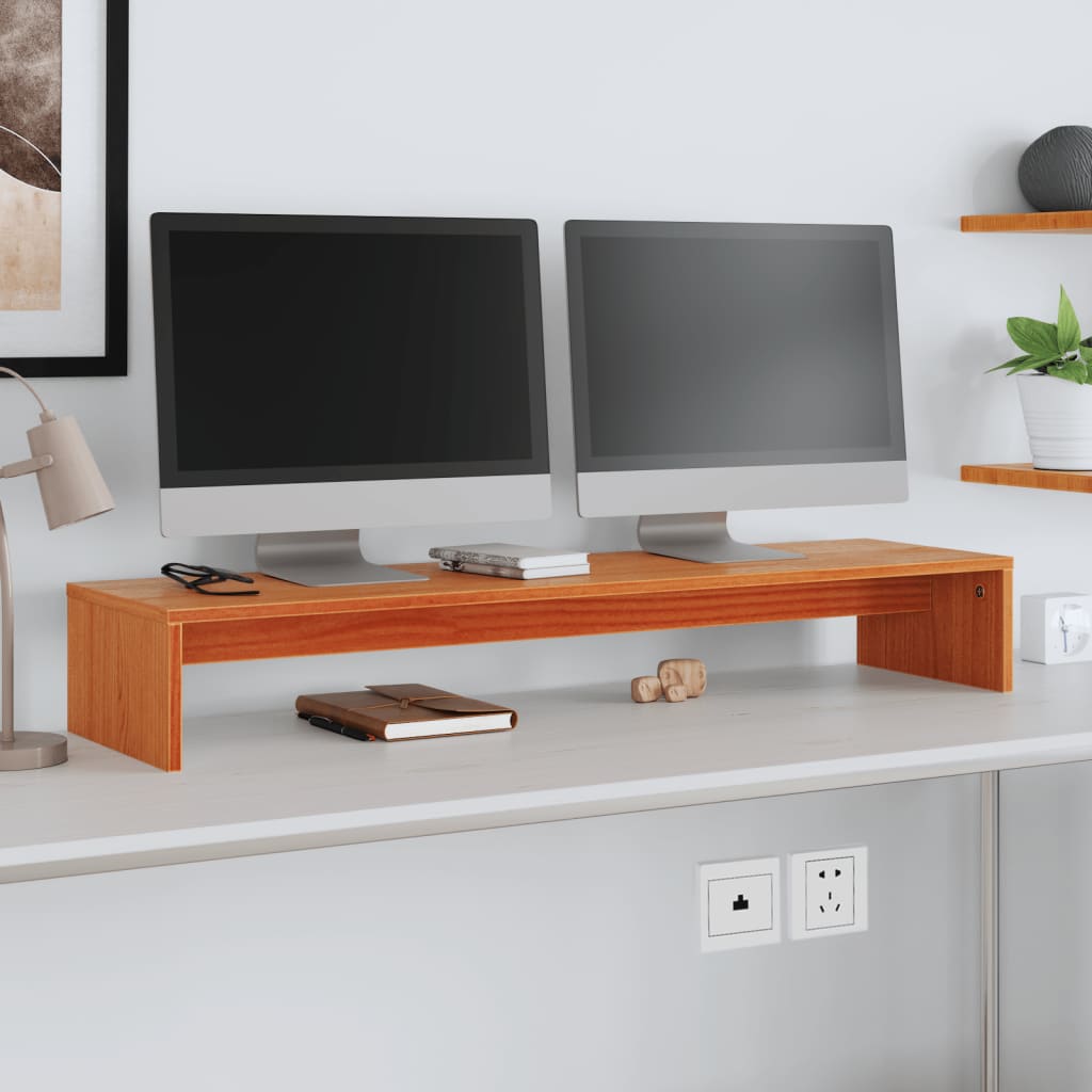 Monitorstativ Voksbrun 100X27X15 Cm Heltre Furu