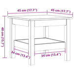 Salongbord Voksbrun 45X45X40 Cm Heltre Furu