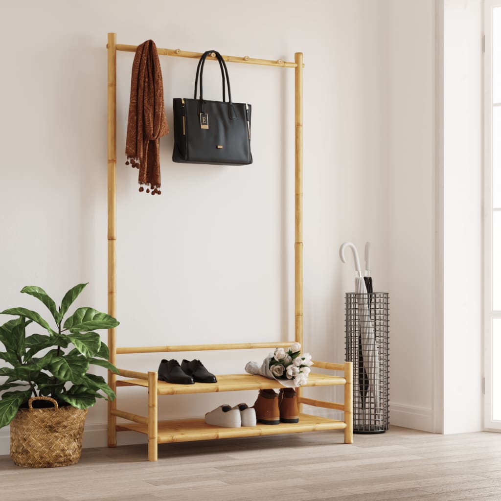 Klesstativ Med Hyller 103X40X183 Cm Bambus