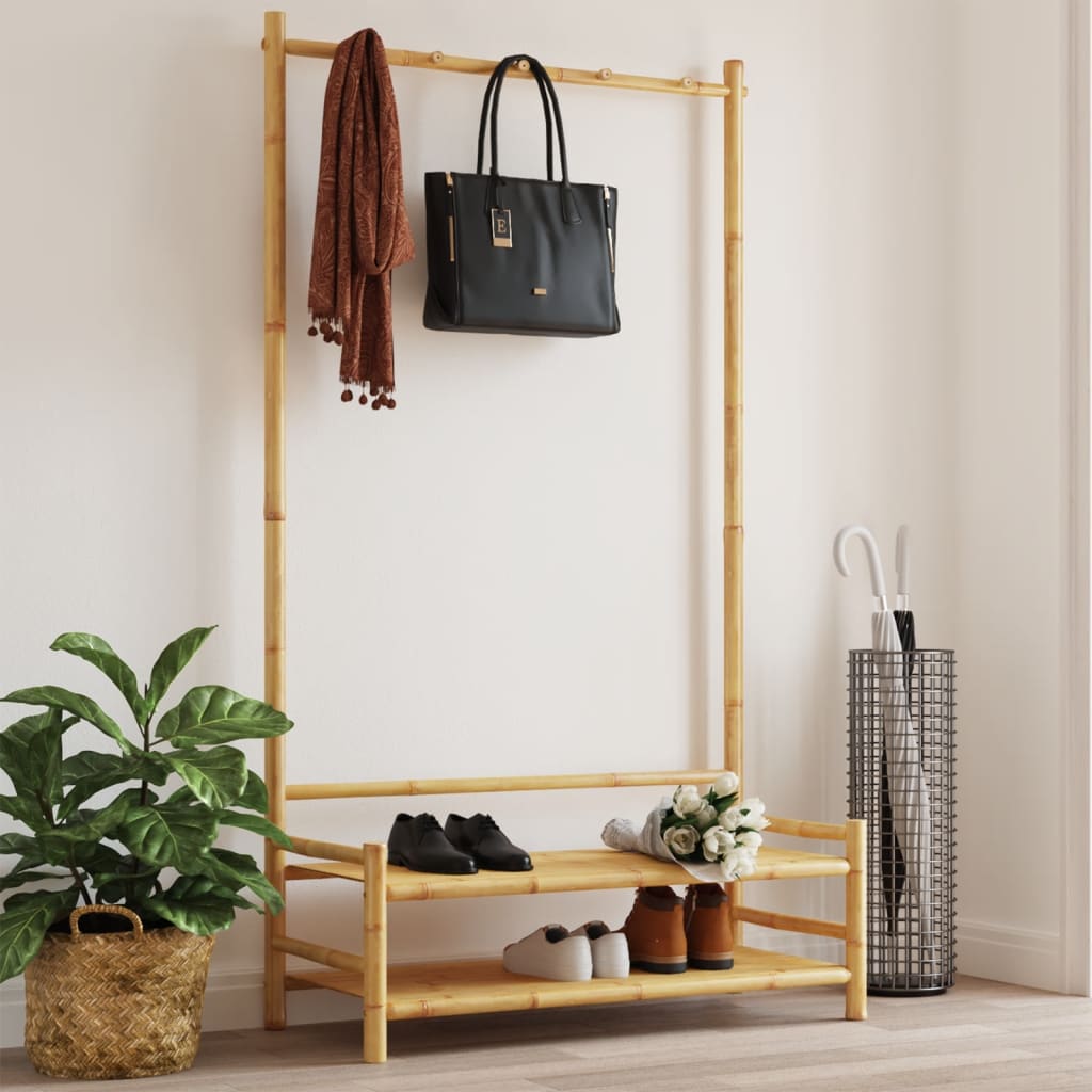 Klesstativ Med Hyller 103X40X183 Cm Bambus