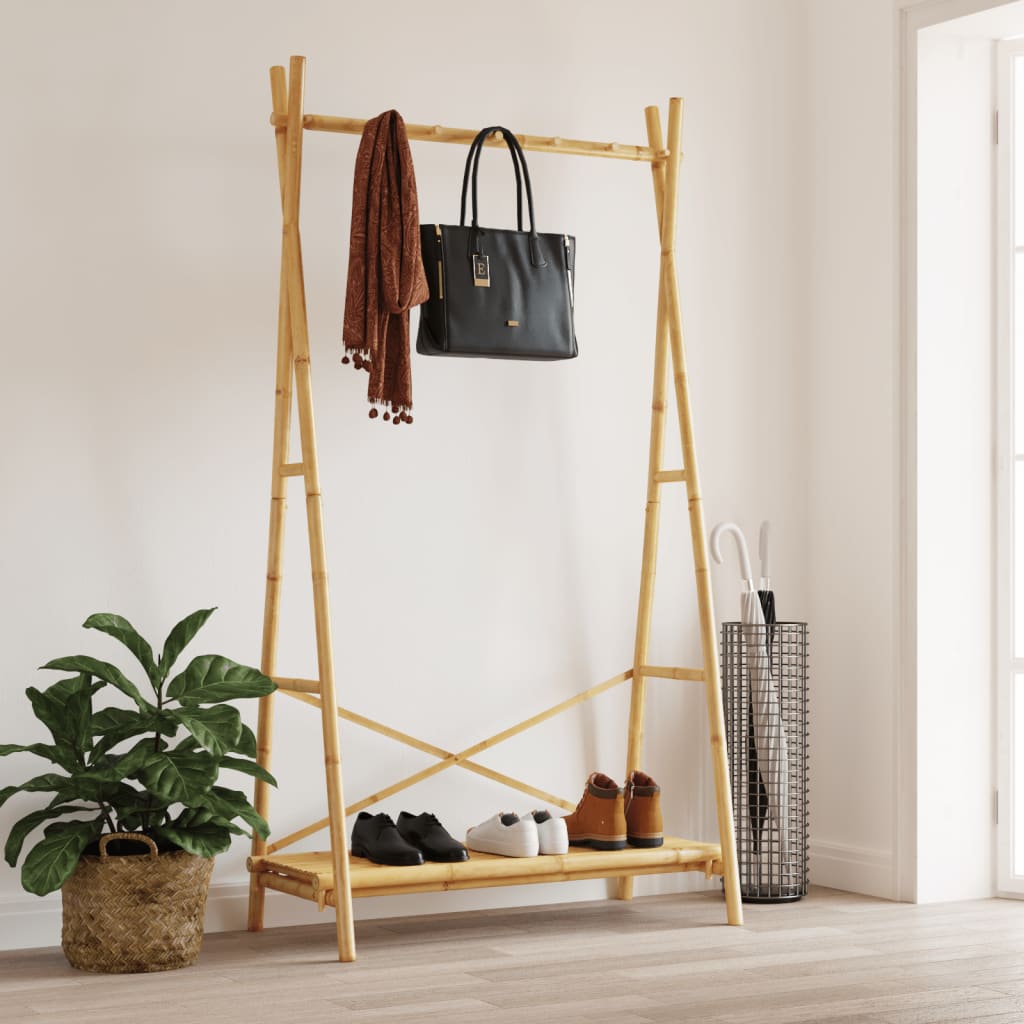 Klesstativ Med Hylle 102X50X190 Cm Bambus