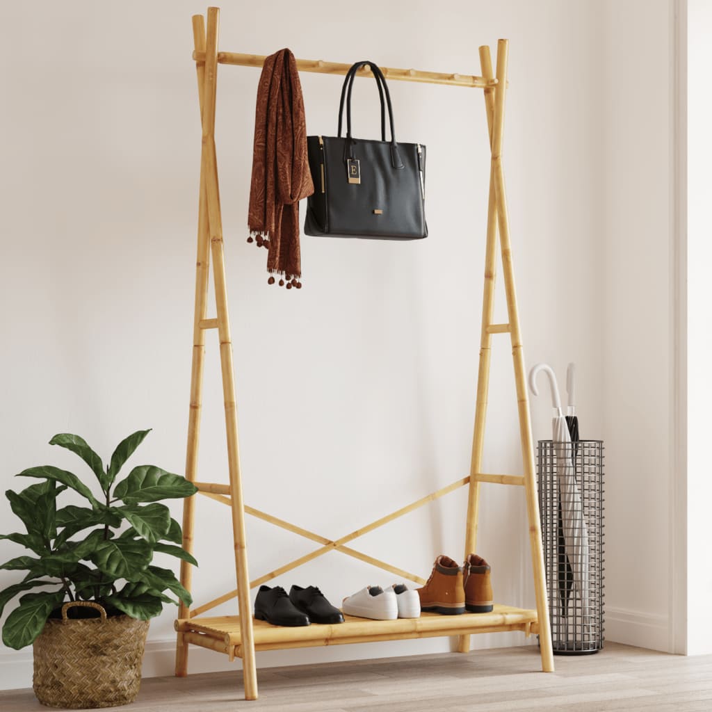 Klesstativ Med Hylle 102X50X190 Cm Bambus