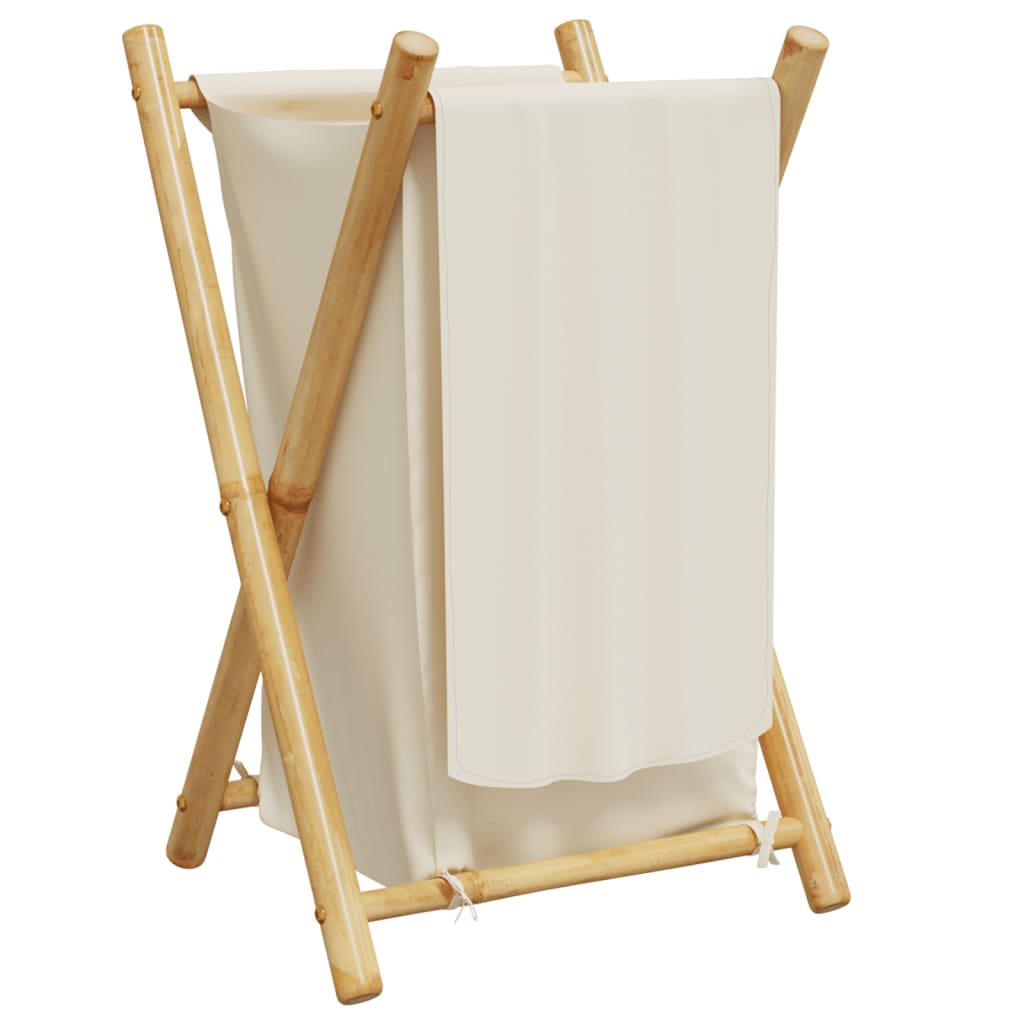 Skittentøyskurv Kremhvit 41,5X36X63,5 Cm Bambus