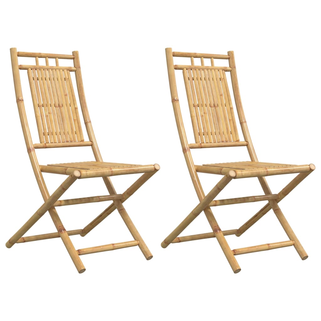 Sammenleggbare Hagestoler 2 Stk 46X66X99 Cm Bambus