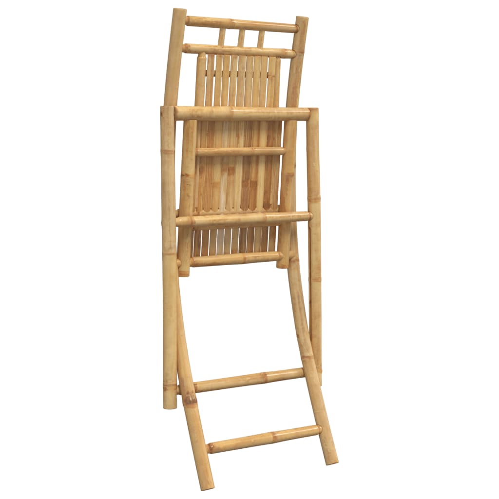 Sammenleggbare Hagestoler 2 Stk 46X66X99 Cm Bambus
