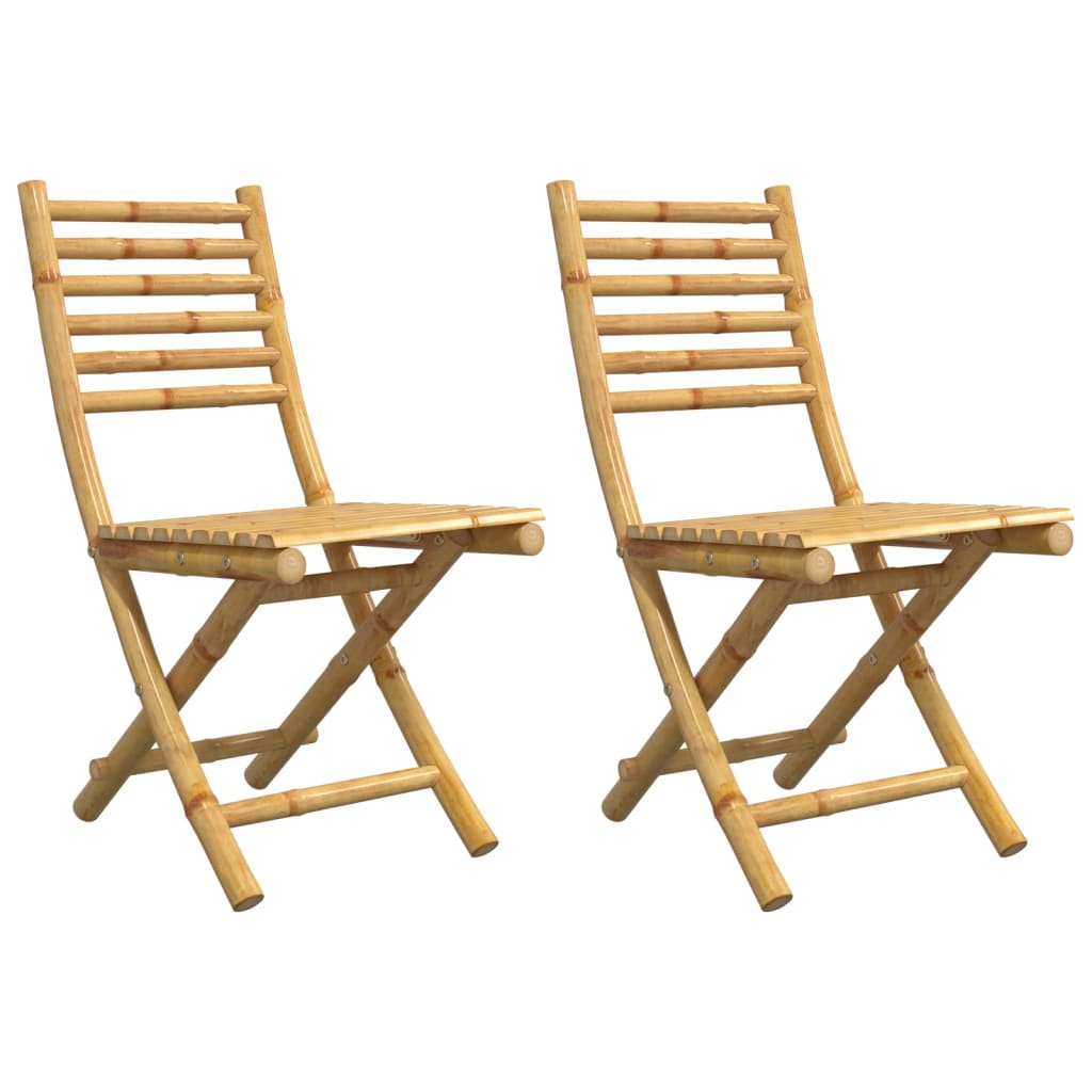 Sammenleggbare Hagestoler 2 Stk 43X54X88 Cm Bambus