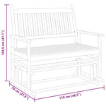 Gyngebenk Svart 118X70X104,5 Cm Heltre Poppel