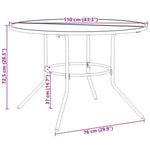 Terrassebord Rundt Antrasitt Ø110X72,5 Cm Pulverlakkert Stål