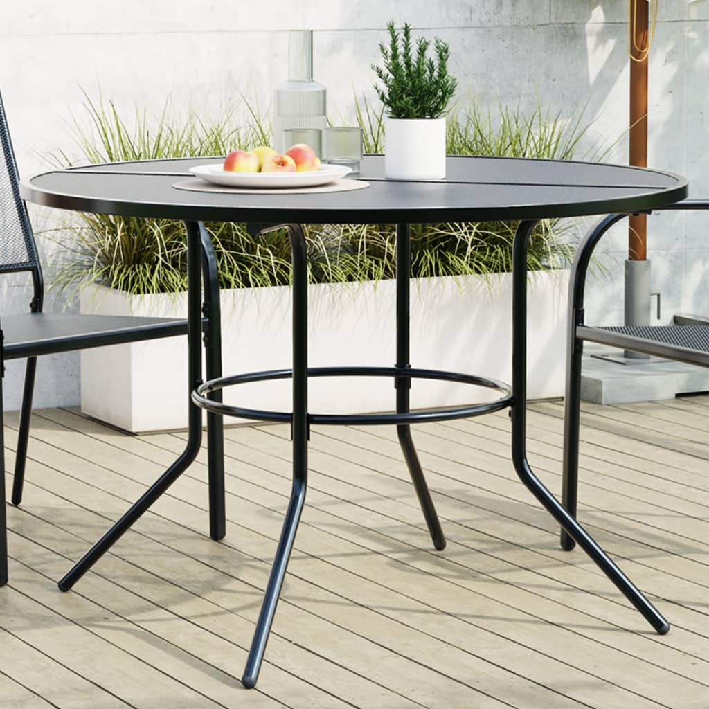 Terrassebord Rundt Antrasitt Ø110X72,5 Cm Pulverlakkert Stål