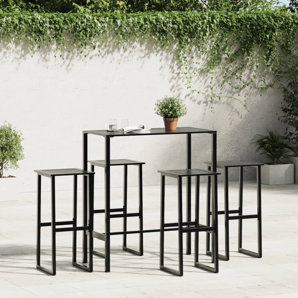 Barkrakker 4 Stk Svart 38X38X80 Cm Pulverlakkert Stål