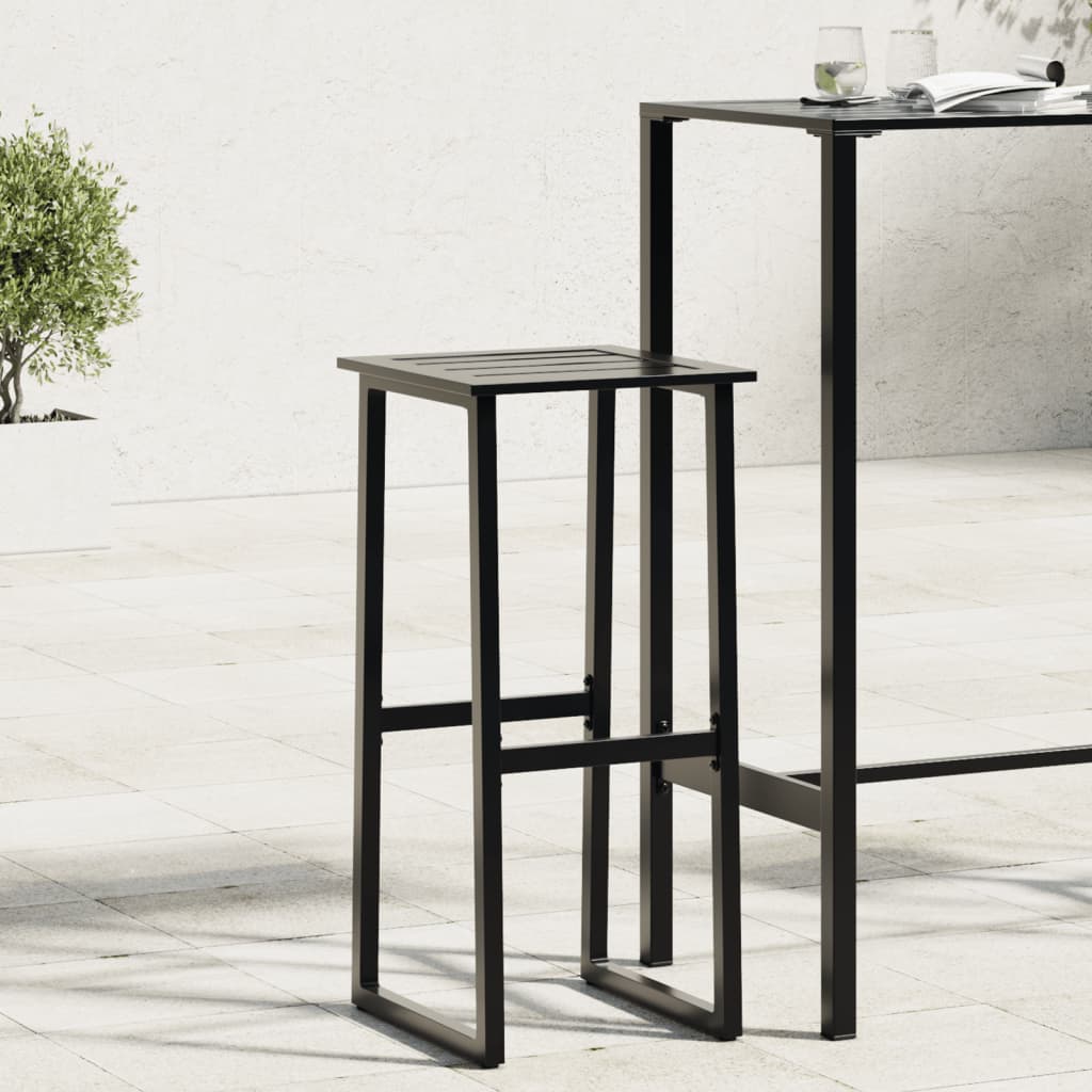 Barkrakker 4 Stk Svart 38X38X80 Cm Pulverlakkert Stål
