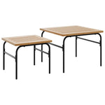 Stablebare Salongbord 2 Stk Brun Og Svart Stål
