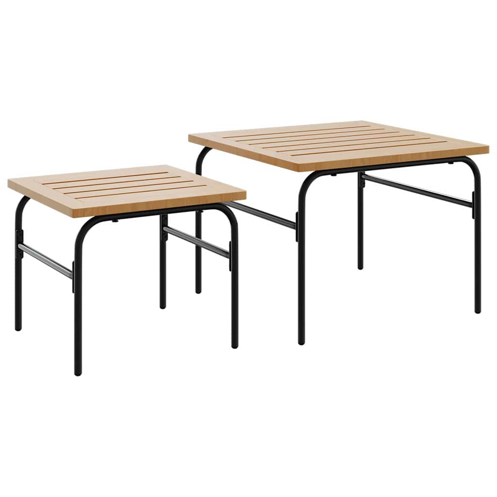 Stablebare Salongbord 2 Stk Brun Og Svart Stål