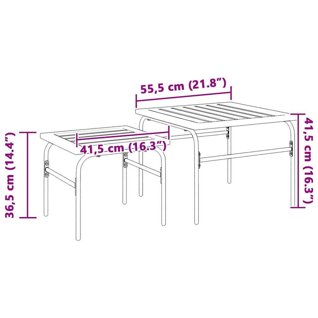 Stablebare Salongbord 2 Stk Brun Og Svart Stål