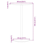 Hagebord Rundt Svart Ø60X105 Cm Stål
