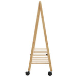 Klesstativ Med Hyller Og Hjul 106X34X106,5 Cm Bambus