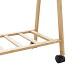 Klesstativ Med Hyller Og Hjul 106X34X106,5 Cm Bambus