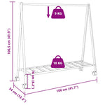 Klesstativ Med Hyller Og Hjul 106X34X106,5 Cm Bambus