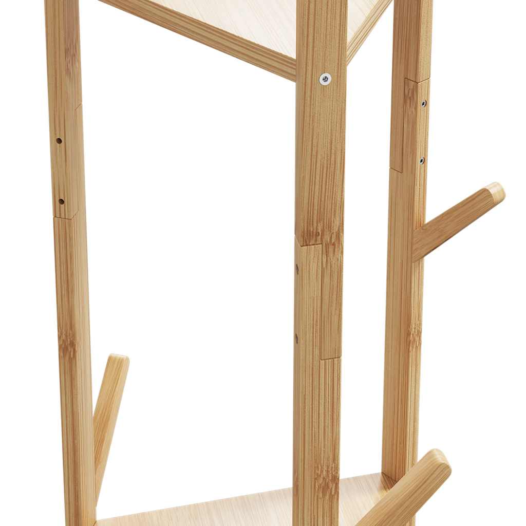 Klesstativ Med Kroker Og Hyller 39X33X166 Cm Bambus