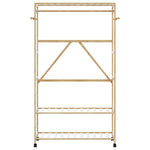 Klesstativ Med Hyller Og Hjul 110X40X180 Cm Bambus