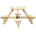 Piknikbord For 4 Barn Med Parasollhull Rund Heltre Gran