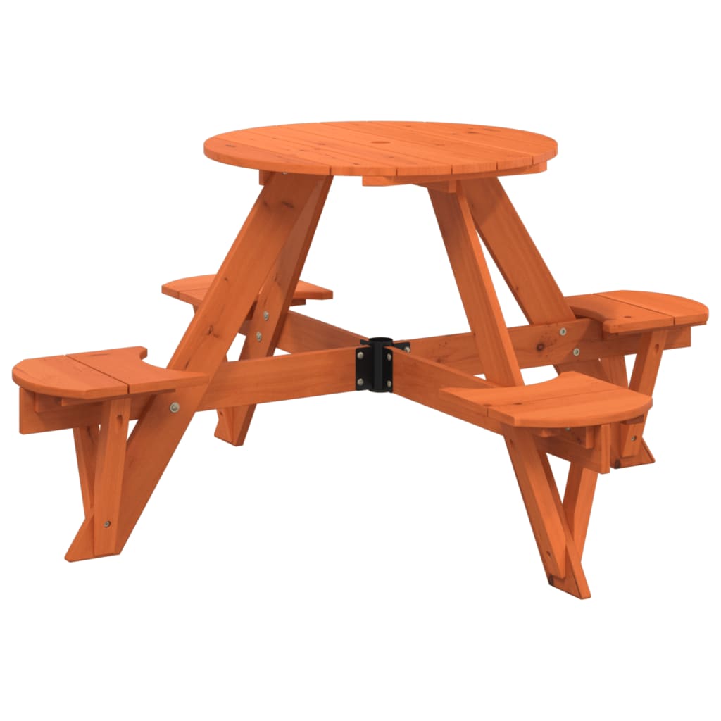Piknikbord For 4 Barn Med Parasollhull Rund Heltre Gran