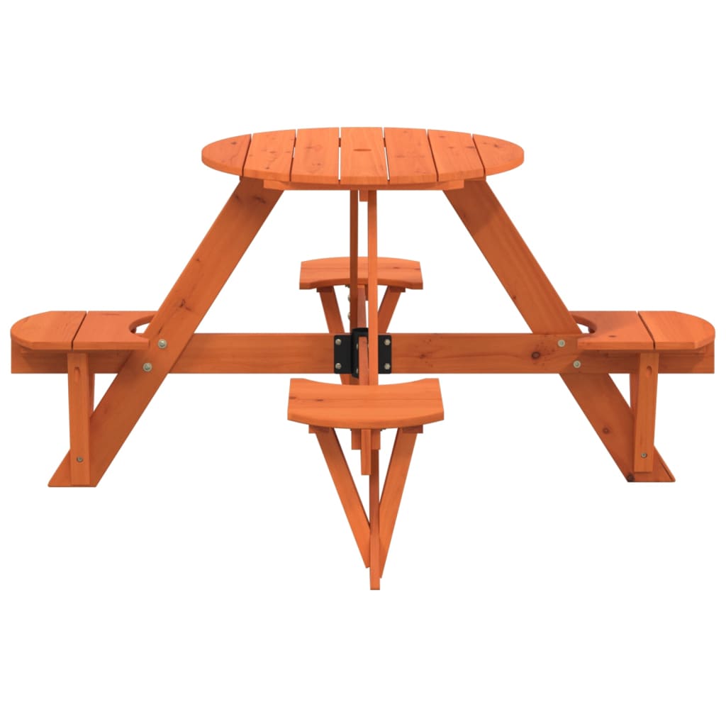 Piknikbord For 4 Barn Med Parasollhull Rund Heltre Gran