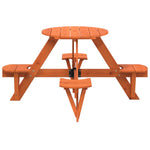 Piknikbord For 4 Barn Med Parasollhull Rund Heltre Gran
