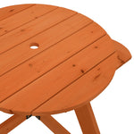 Piknikbord For 4 Barn Med Parasollhull Rund Heltre Gran