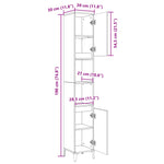 Baderomsskap Sonoma Eik 30X30X190 Cm Konstruert Tre