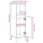Baderomsskap Sonoma Eik 30X30X100 Cm Konstruert Tre
