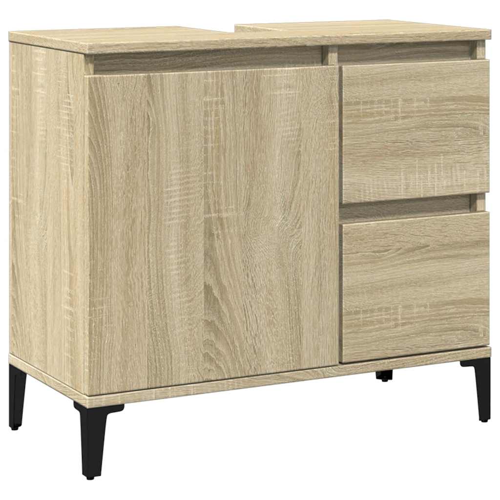 Baderomsskap Sonoma Eik 65X33X60 Cm Konstruert Tre