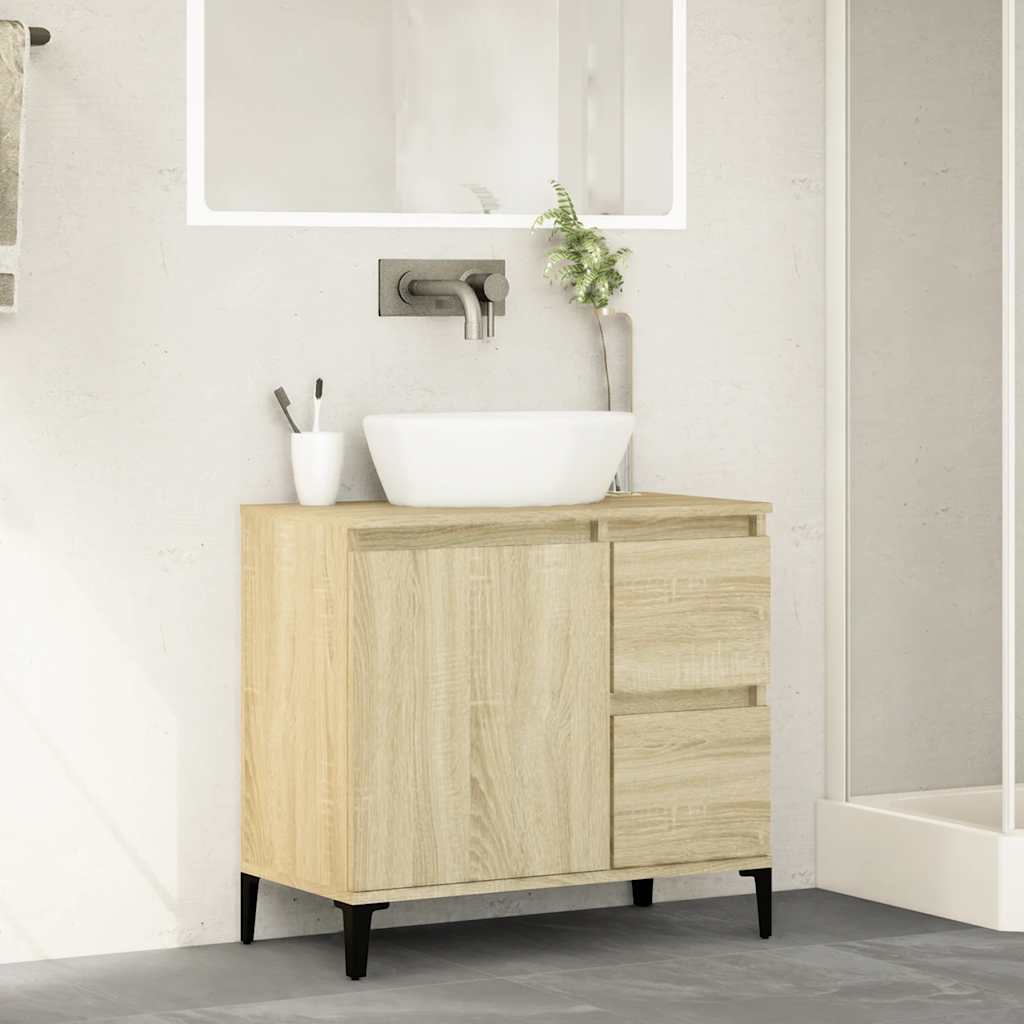 Baderomsskap Sonoma Eik 65X33X60 Cm Konstruert Tre