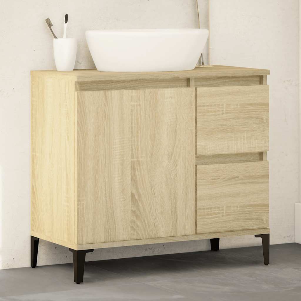 Baderomsskap Sonoma Eik 65X33X60 Cm Konstruert Tre