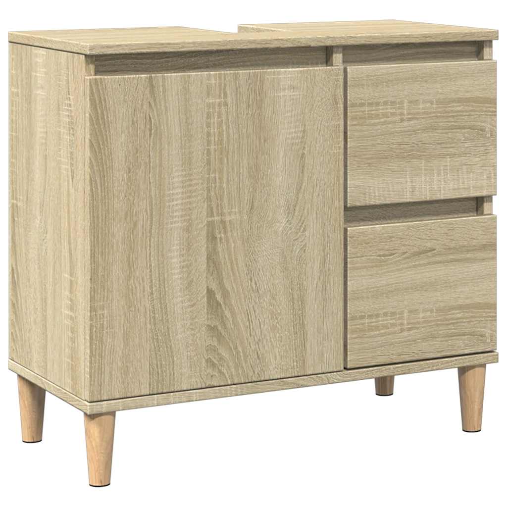 Baderomsskap Sonoma Eik 65X33X60 Cm Konstruert Tre