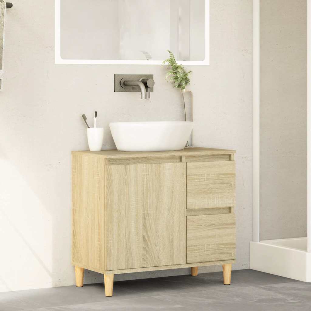 Baderomsskap Sonoma Eik 65X33X60 Cm Konstruert Tre