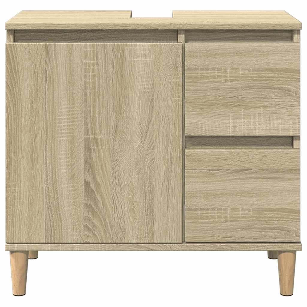 Baderomsskap Sonoma Eik 65X33X60 Cm Konstruert Tre