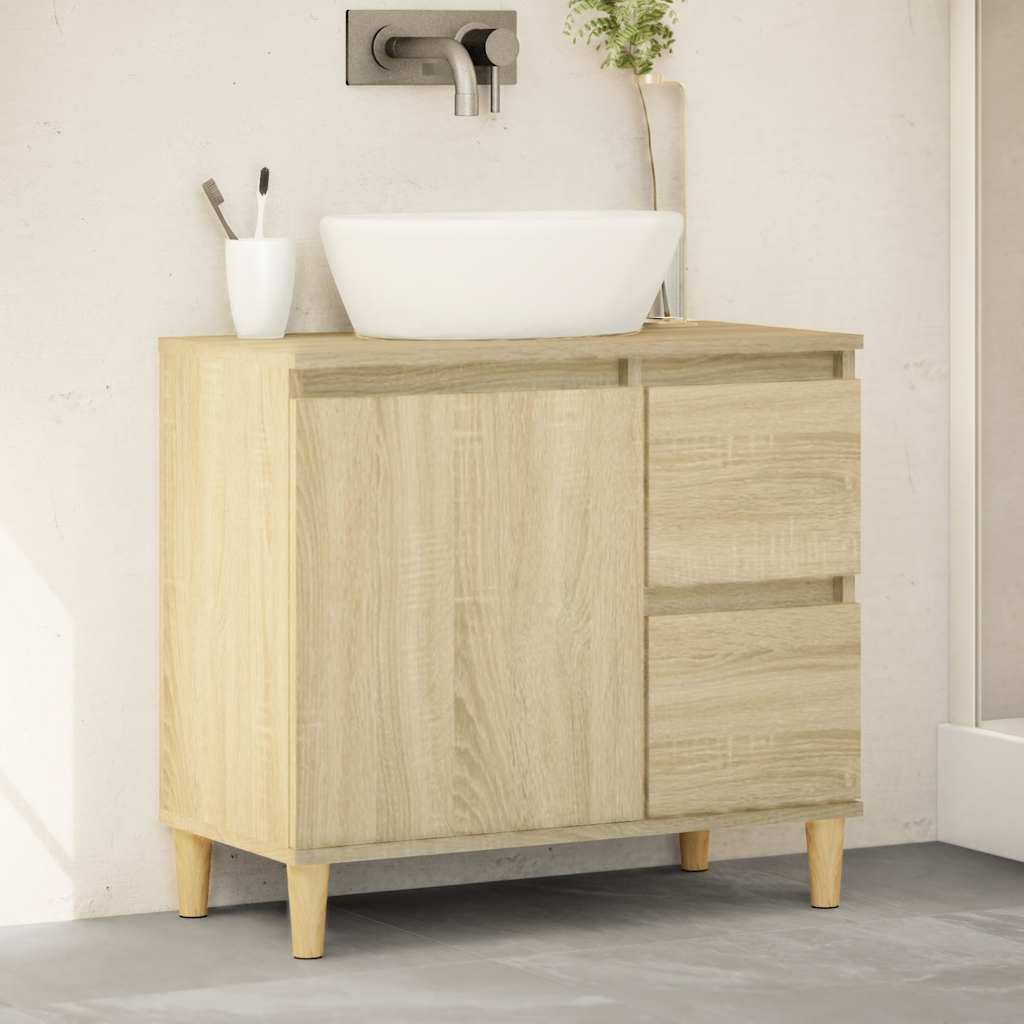 Baderomsskap Sonoma Eik 65X33X60 Cm Konstruert Tre
