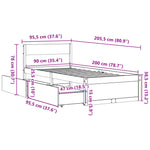 Sengeramme Uten Madrass 90X200 Cm Heltre Furu