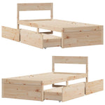 Sengeramme Uten Madrass 90X190 Cm Heltre Furu