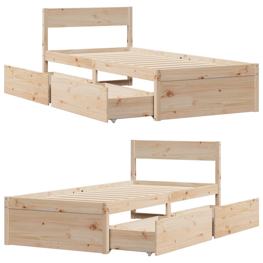 Sengeramme Uten Madrass 90X190 Cm Heltre Furu