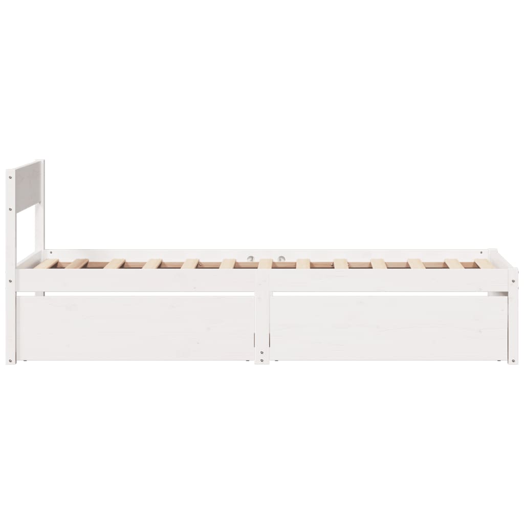 Sengeramme Uten Madrass Hvit 90X190 Cm Heltre Furu