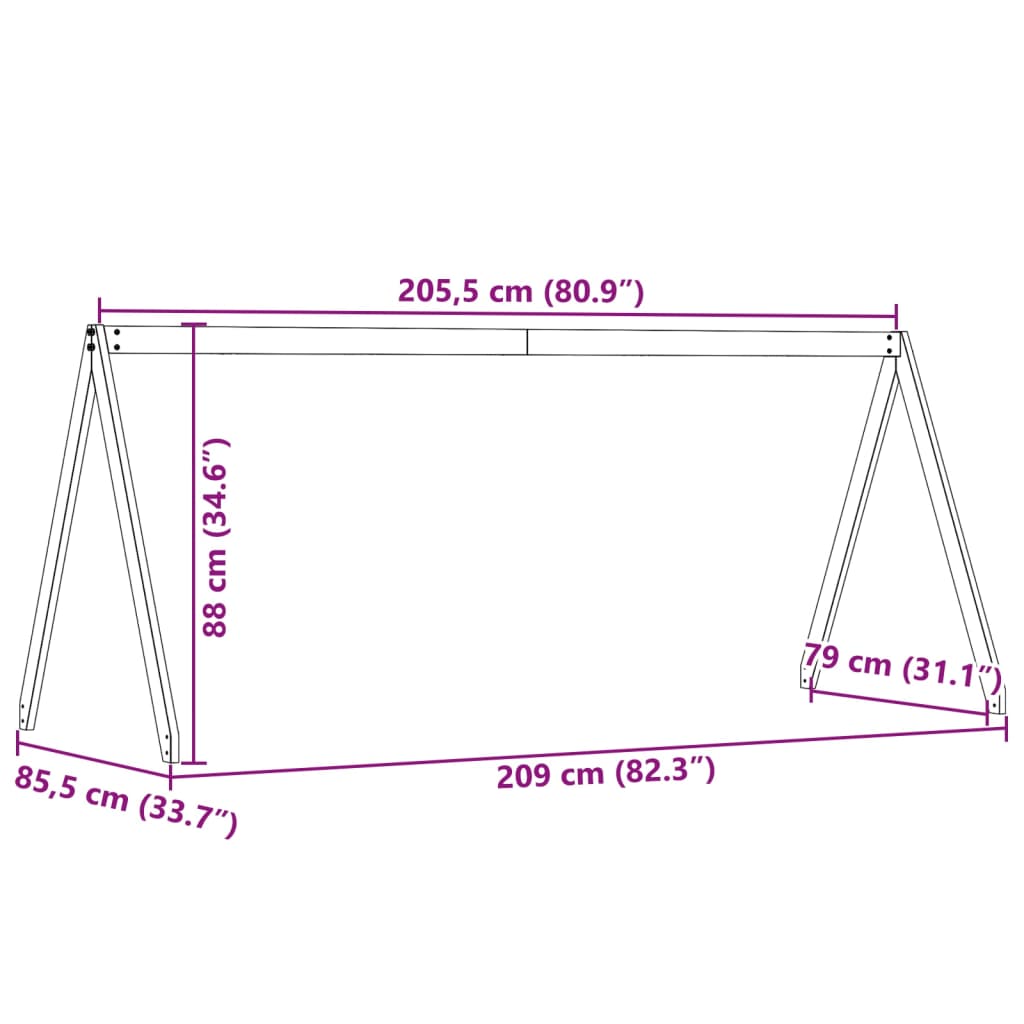 Tak For Barneseng 209X85,5X88 Cm Heltre Furu